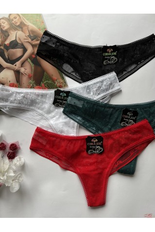 Трусики бразилиана из кружева и сетчатого полотна Coeur Joie 2271